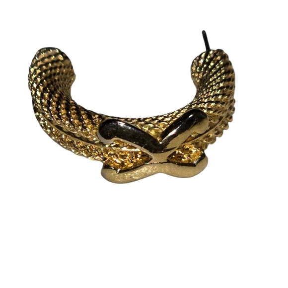 Vintage Gold Tone with X earrings19 - Picture 2 of 2
